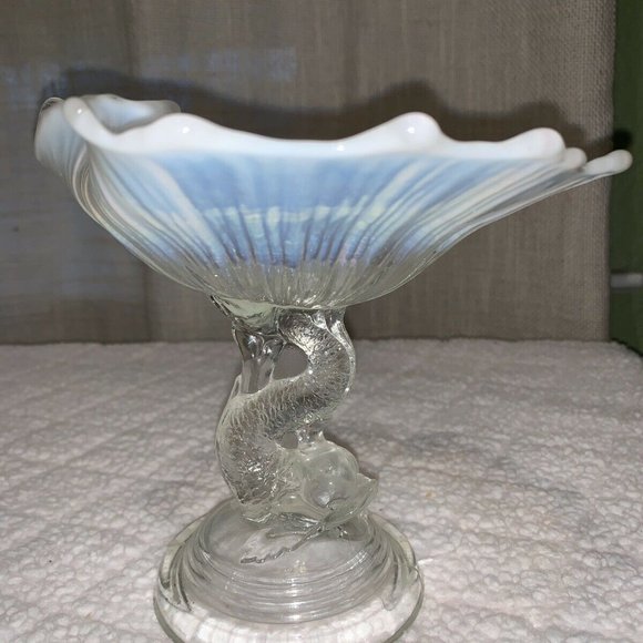 Vintage Rare Viking Dolphin & Shell Footed Compote - Picture 2 of 10